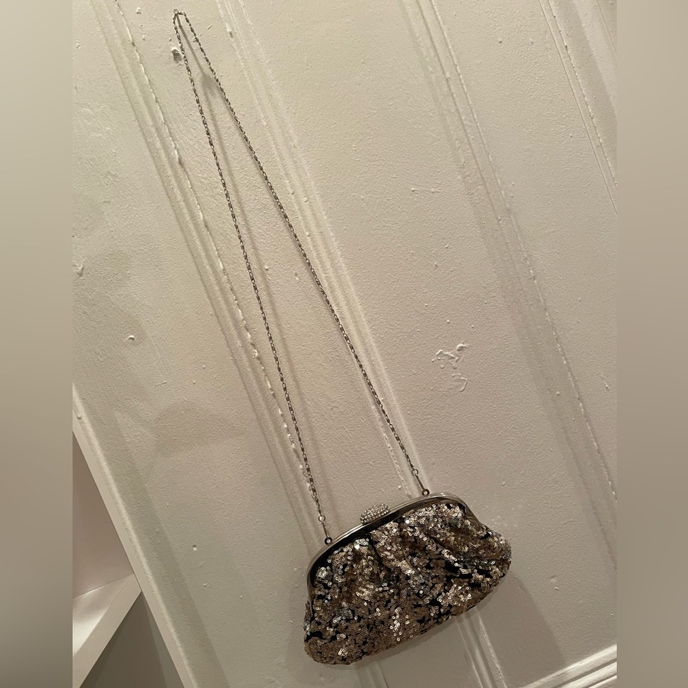 evening sequin clutch with strap